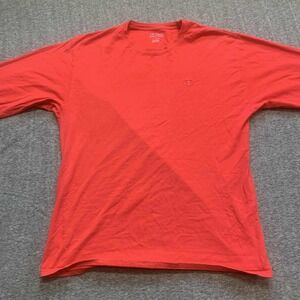 Champion Athleticwear Long Sleeve T-Shirt Mens Large Solid Red Athleisure Casual